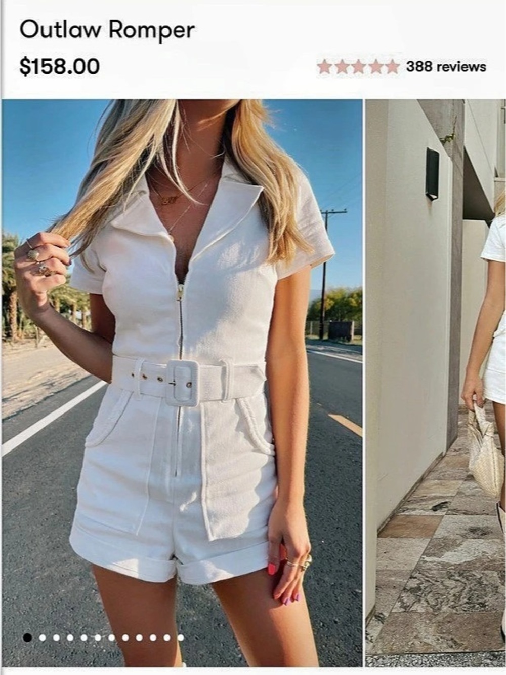 Show Me Your Mumu Outlaw Romper Pearly White- Size Small